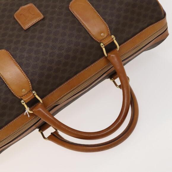 CELINE Macadam Canvas Boston Bag Pvc Leather Brown Gold - Picture 7 of 12